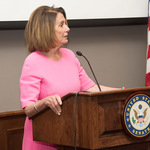 Leader Nancy Pelosi gives remarks