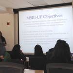 MSRI-UP 2016 on-site director Dr. Suzanne Weekes welcomes incoming students